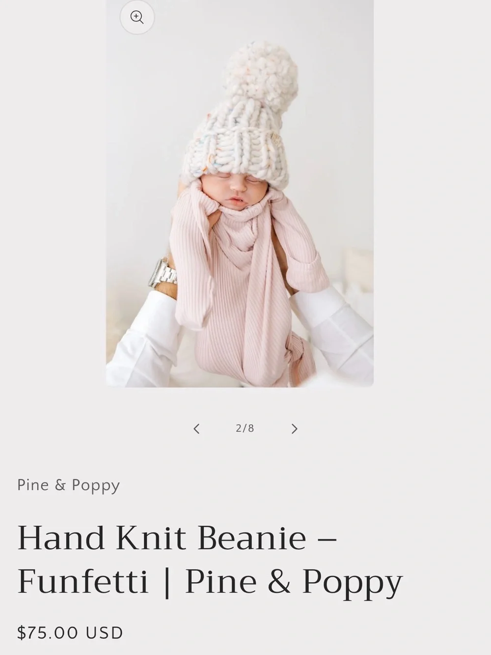 NEW Pine & Poppy Denali Hand Knit Beanie - Size: Baby